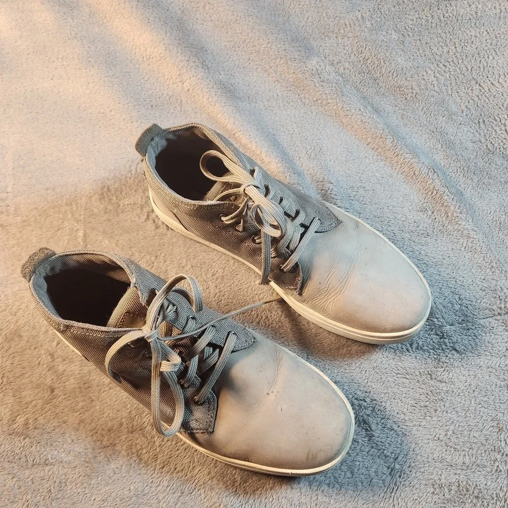 Timberland Boots Mens 10.5 Gray Davis Square Chukka Defender Canvas Suede